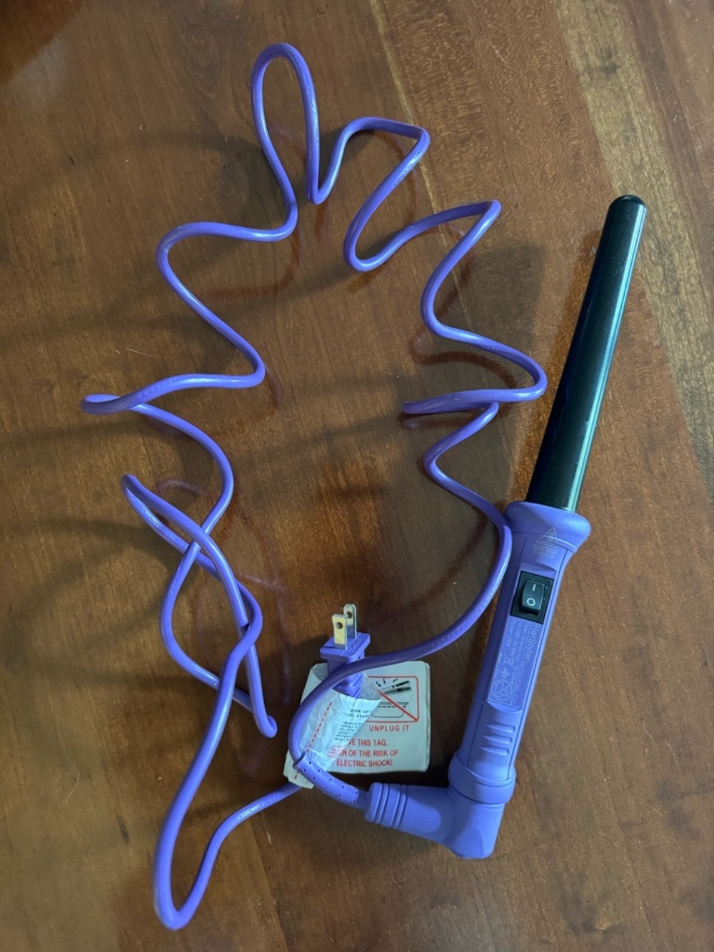 HerStyler Curling Wand Purple 25mm Hair Curler Iron